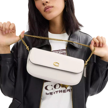 Coach Women's Brook Flap Chain Bag Brass/Chalk