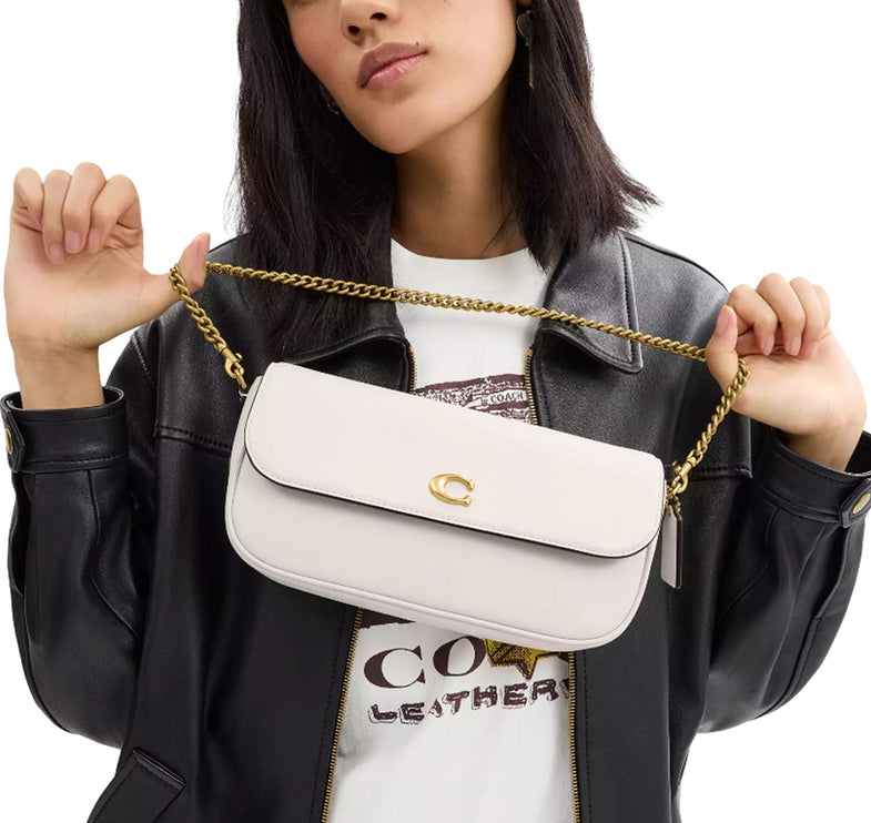 Coach Women's Brook Flap Chain Bag Brass/Chalk