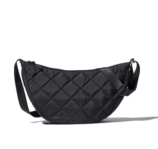 Uniqlo Unisex Round Shoulder Bag Quilted 09 Black