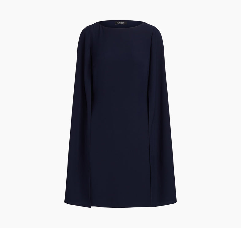 Polo Ralph Lauren Women's Cape Georgette Cocktail Dress Lighthouse Navy