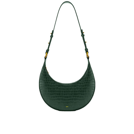 JW PEI Women's Carly Saddle Bag Dark Green Croc