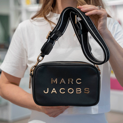 Marc Jacobs Women's Flash Leather Crossbody Bag Colorblock Black/Gold