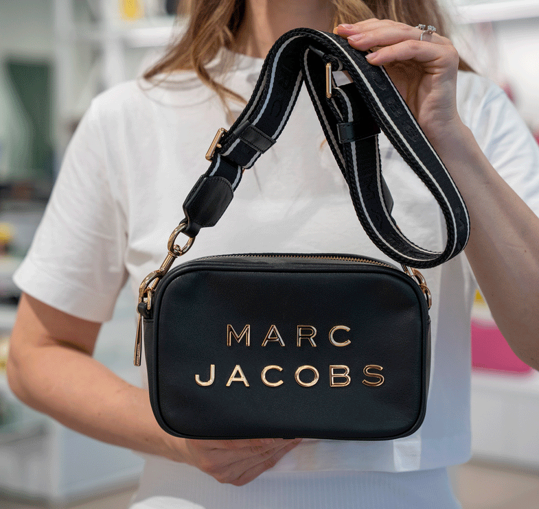 Marc Jacobs Women's Flash Leather Crossbody Bag Colorblock Black/Gold
