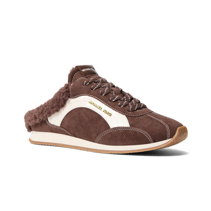 Michael Kors Women's Avi Faux Shearling Trim Slip-On Sneaker Nutmeg