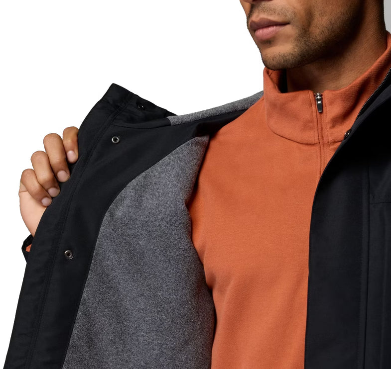 Columbia Men's Landroamer Fleece Lined Rain Jacket Black