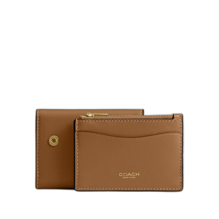 Coach Women's Essential Card Holder Wallet Brass/Honey Brown