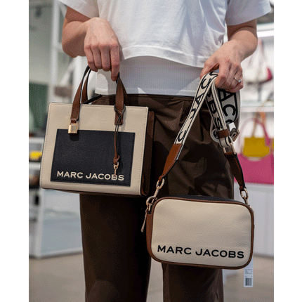 Marc Jacobs Women's Mini Grind Colorblock Leather Tote Sand Shell