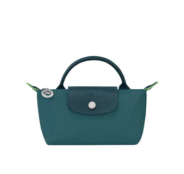 Longchamp Women's Le Pliage Green Pouch With Handle Peacock