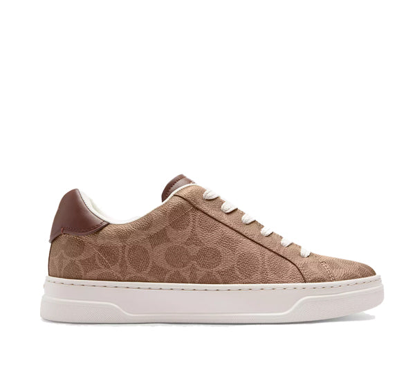Coach Women's High Line Sneaker In Signature Canvas Brown/Khaki