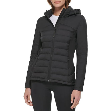 Calvin Klein Women's Lightweight Mixed-Material Jacket Black - Hemen Kargoda
