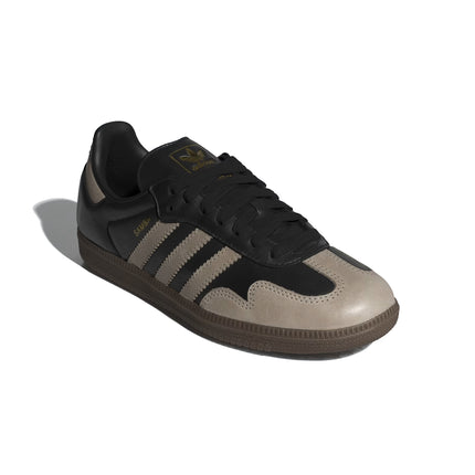 Adidas Women's Samba OG Shoes Core Black/Wonder Beige/Gold Metallic KJ0995