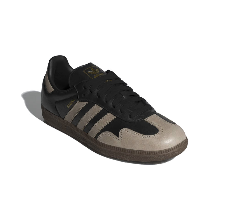 Adidas Women's Samba OG Shoes Core Black/Wonder Beige/Gold Metallic KJ0995