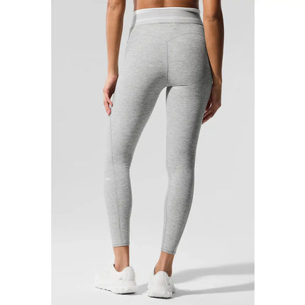 alo Women's Alosoft High-Waist 7/8 Better Together Legging Athletic Heather Grey/White