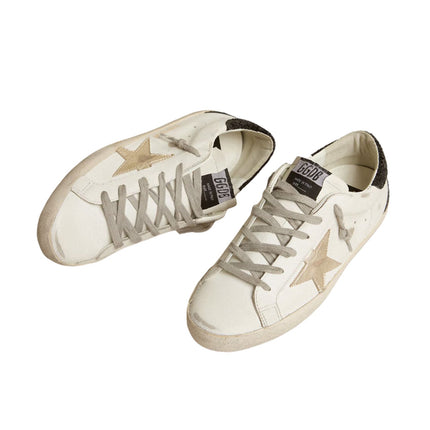Golden Goose Women's Super Star Sneakers with Gold Star and Black Glitter