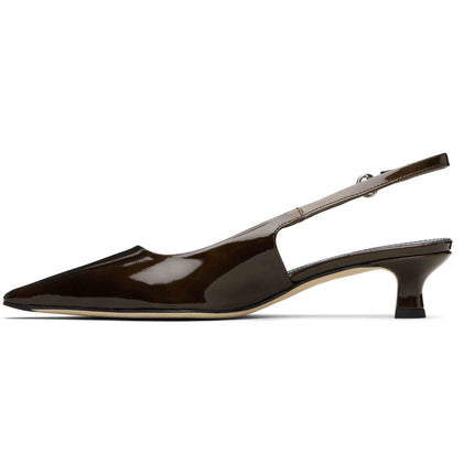 AEYDE Women's Catrina Slingback Pumps Moka Patent