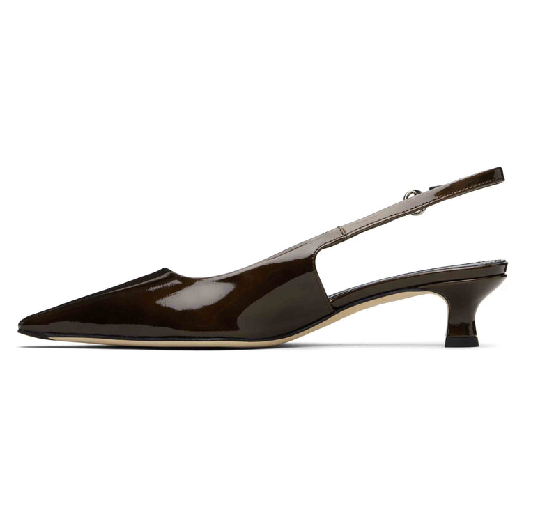 AEYDE Women's Catrina Slingback Pumps Moka Patent