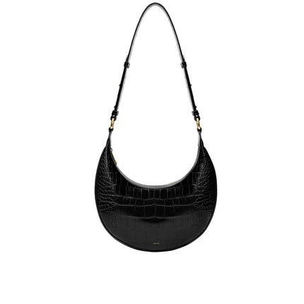 JW PEI Women's Carly Saddle Bag Black Croc