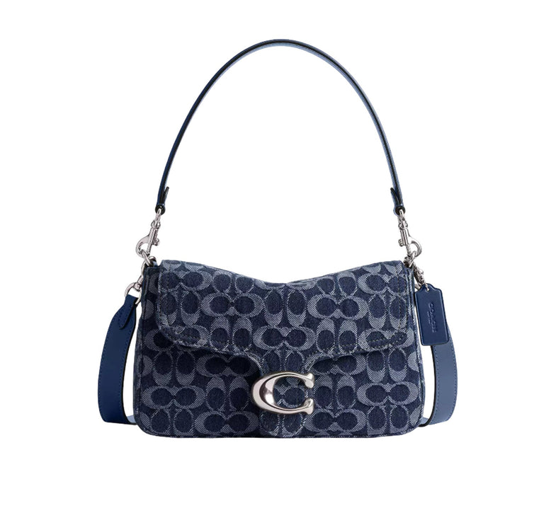 Coach Women's Soft Tabby Shoulder Bag In Signature Denim Silver/Deep Blue Multi