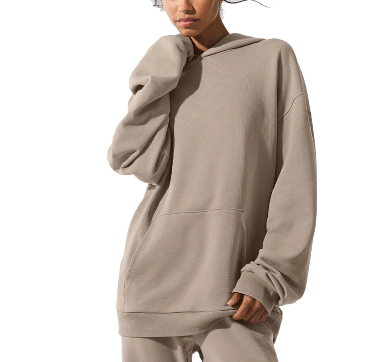 alo Women's Chill Vintage Wash Hoodie Gravel Wash