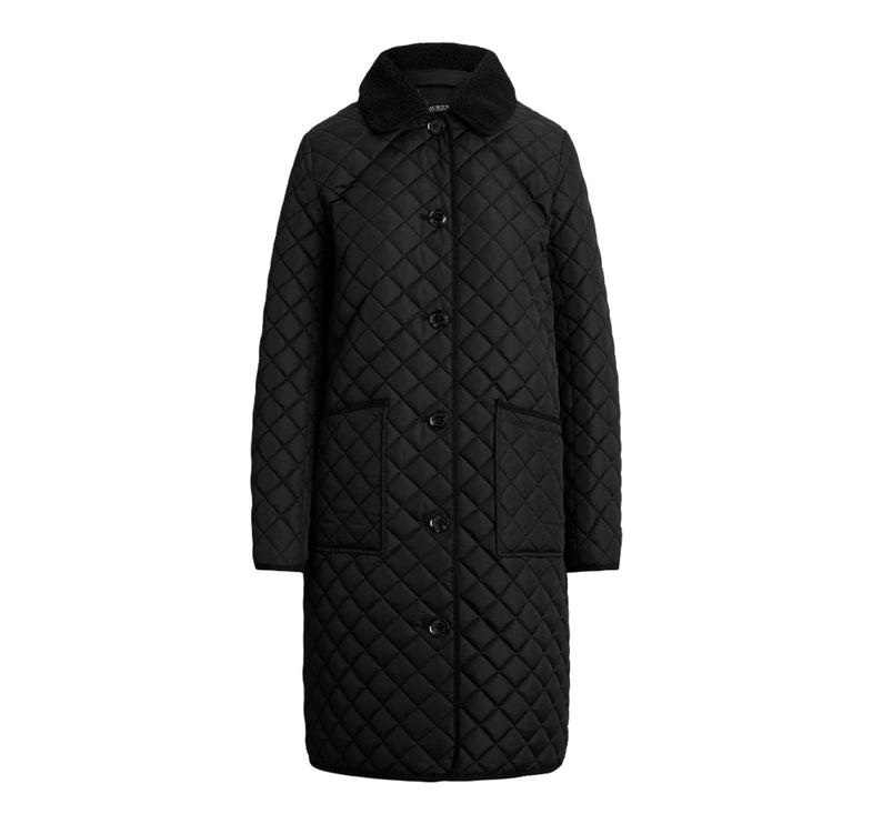 Polo Ralph Lauren Women's Faux-Shearling-Trim Quilted Jacket Black