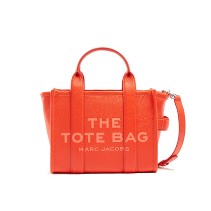 Marc Jacobs Women's The Leather Small Tote Bag Electric Orange