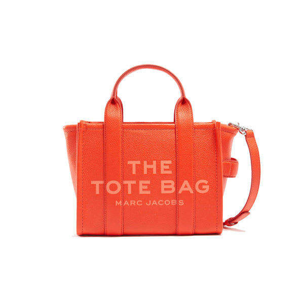 Marc Jacobs Women's The Leather Small Tote Bag Electric Orange