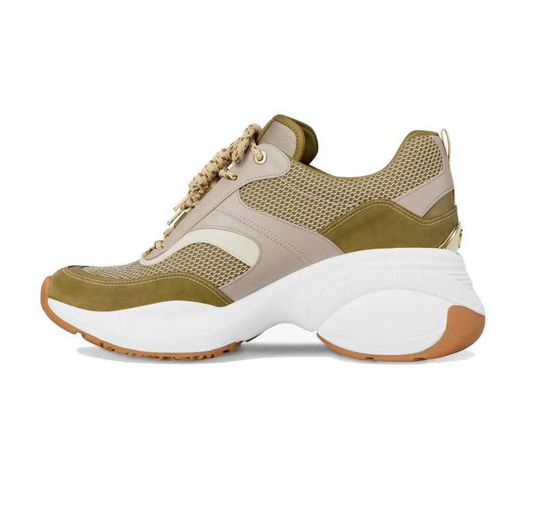 Michael Kors Women's Kaia Mixed-Media Trainer Oregano Multi