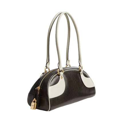 Coach Women's Bowling Shoulder Bag Black & White
