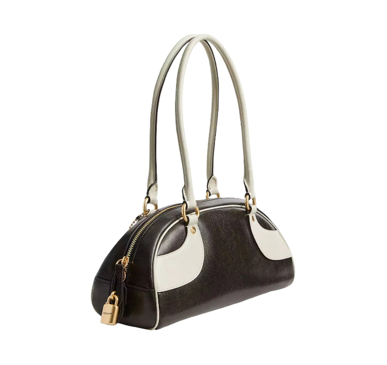 Coach Women's Bowling Shoulder Bag Black & White