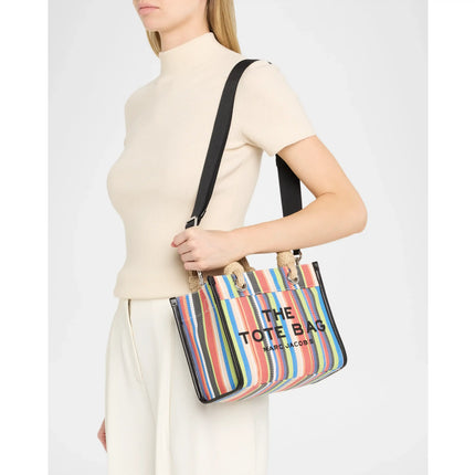 Marc Jacobs Women's The Stripe Mesh Small Tote Bag Red Multi