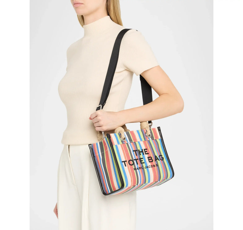 Marc Jacobs Women's The Stripe Mesh Small Tote Bag Red Multi