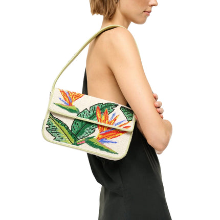 STAUD Women's Tommy Beaded Bag Birds of Paradise