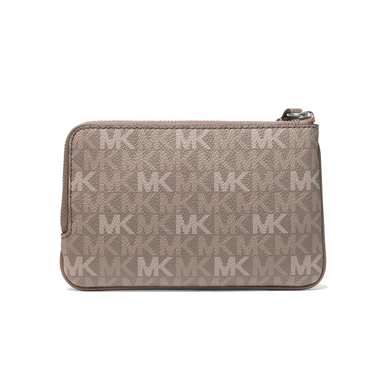 Michael Kors Women's Jet Set Travel Small Signature Logo Wristlet Mushroom