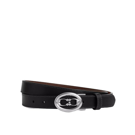 Coach Women's Buckle Cut To Size Belt, 25 Mm Silver/Black Maple
