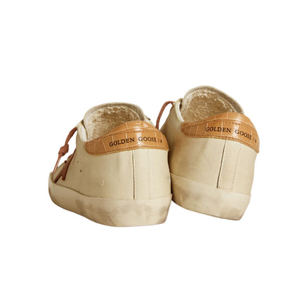 Golden Goose Women's Super Star with Leather Star and Crocodile Print Leather Heel Tab