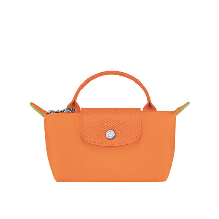 Longchamp Women's Le Pliage Green Pouch With Handle Orange