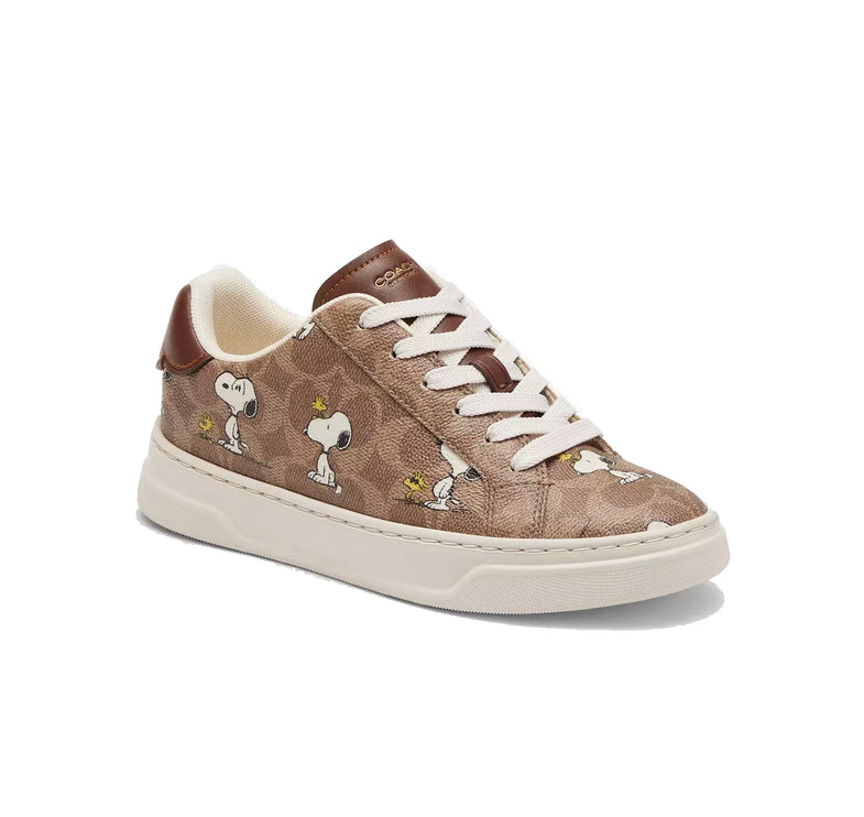 Coach Men's Coach X Peanuts High Line Sneaker In Signature Canvas With Snoopy Print Tan