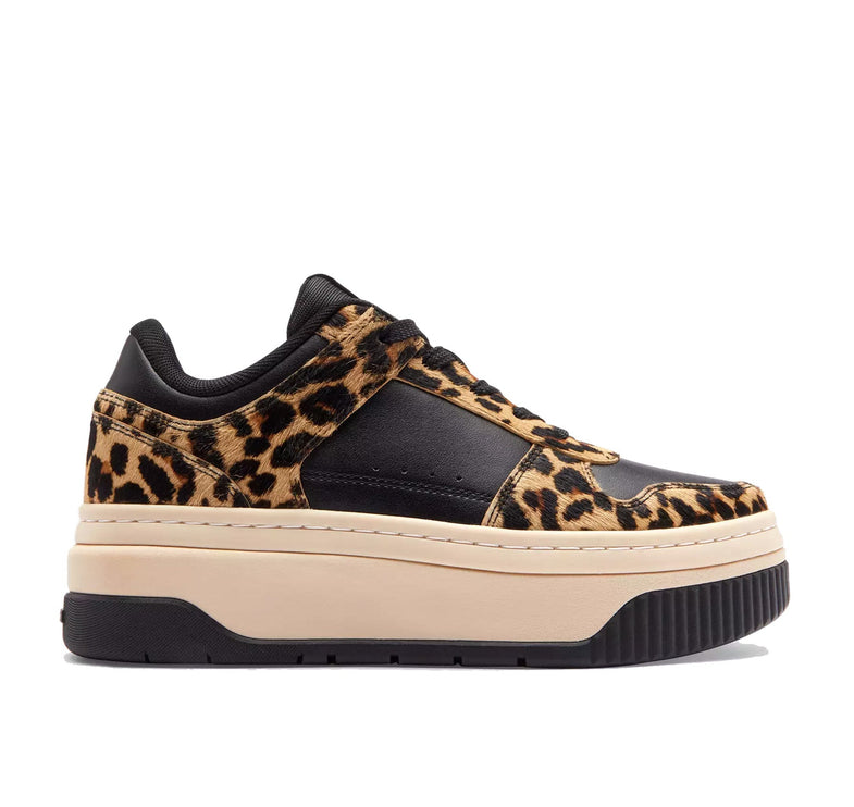 Coach Women's Platform Sneaker With Leopard Print Black/Leopard