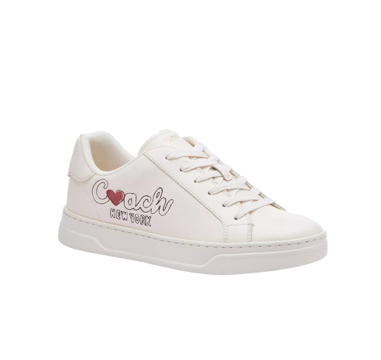 Coach Women's High Line Sneaker With Heart Chalk Multi