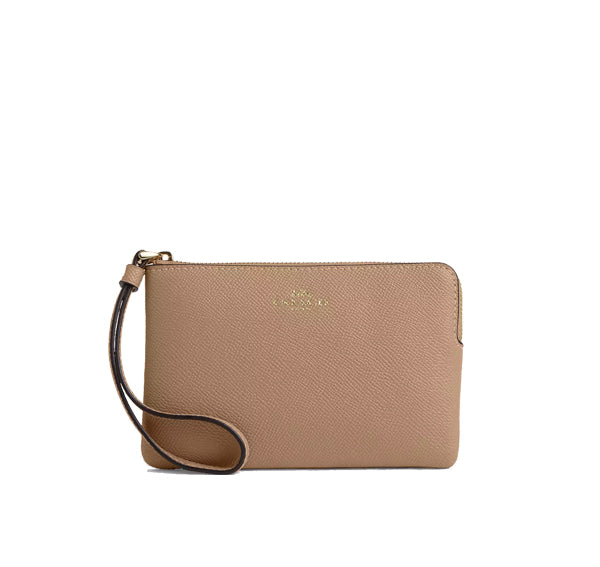 Coach Women's Corner Zip Wristlet Gold/Taupe