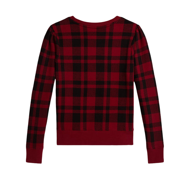 Polo Ralph Lauren Girl's Plaid Polo Bear Fleece Sweatshirt Multi
