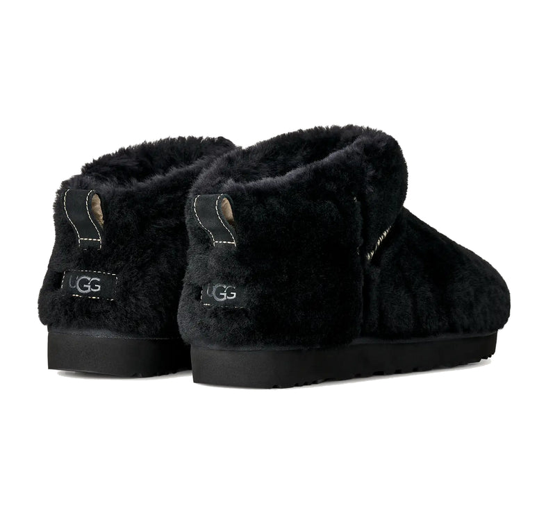 UGG Women's Classic Ultra Mini Fluffed Black