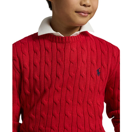 Polo Ralph Lauren Boy's Cable-Knit Cotton Sweater RL 2000 Red