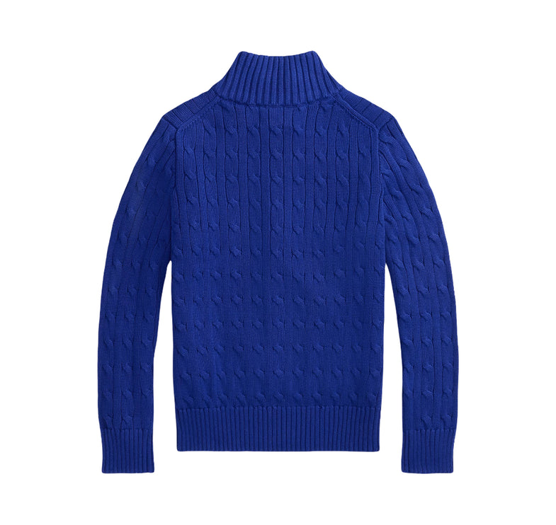 Polo Ralph Lauren Boy's Cable-Knit Cotton Quarter-Zip Sweater Classic Azure