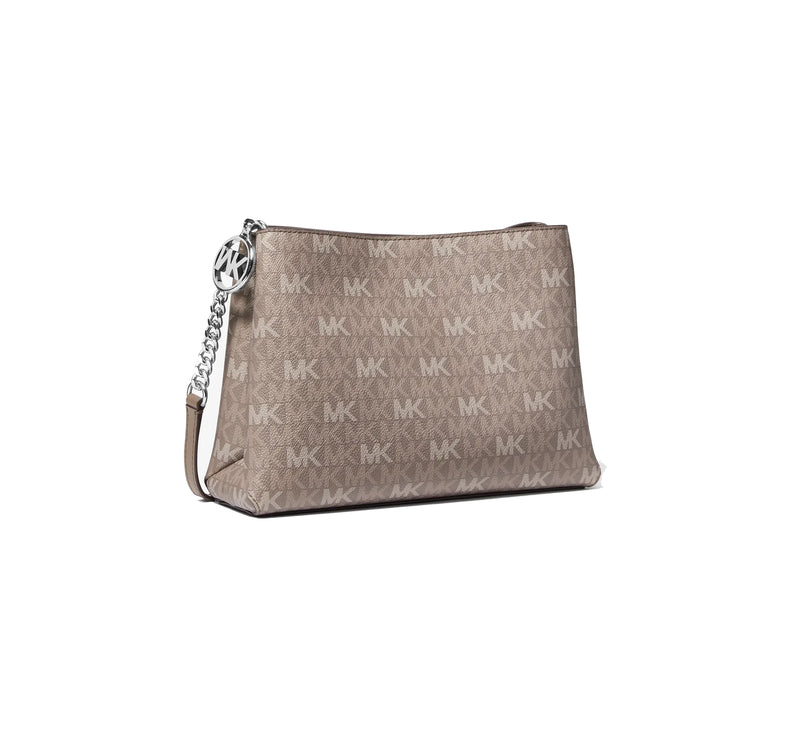 Michael Kors Women's Christina Small Signature Logo Crossbody Bag Mushroom