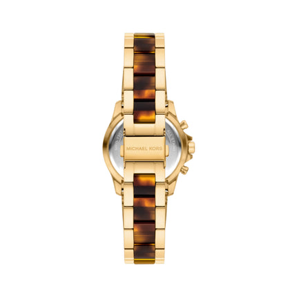 Michael Kors Women's Mini Everest Pavé Gold-Tone and Tortoiseshell Acetate Watch Gold MKO1307