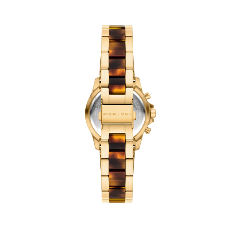 Michael Kors Women's Mini Everest Pavé Gold-Tone and Tortoiseshell Acetate Watch Gold MKO1307