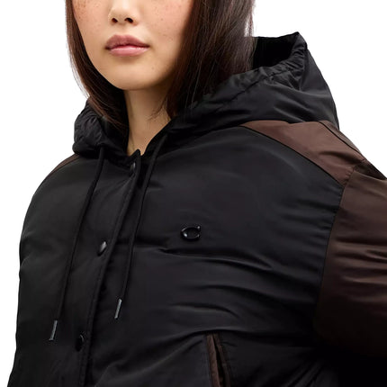 COACH Women's Puffer Hoodie Black