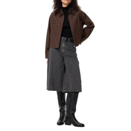 Uniqlo Unisex Zip Up Short Jacket 38 Dark Brown