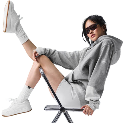 alo Women's Make Waves Hoodie Athletic Heather Grey Tonal